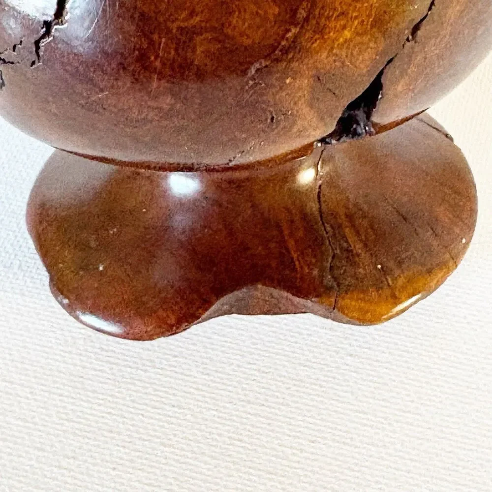 Vtg Modernist MCM Turned Burl Wood Art Vase Bud Vase Live Edge Rustic Lodge